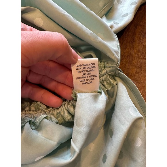 NWT Skies Are Blue Silky Polka Dot Mint Green Slip Dress Size Medium - Picture 9 of 13